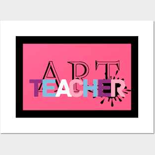 Art teacher in pink background Posters and Art